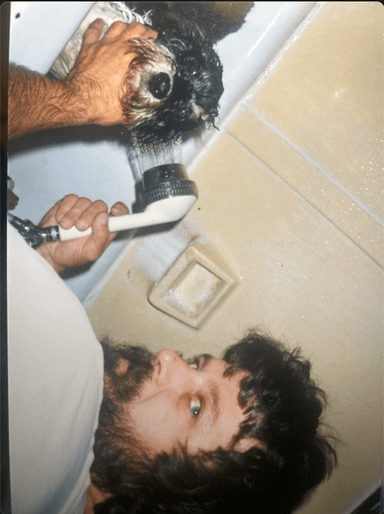 Billy with rescue dogs 3